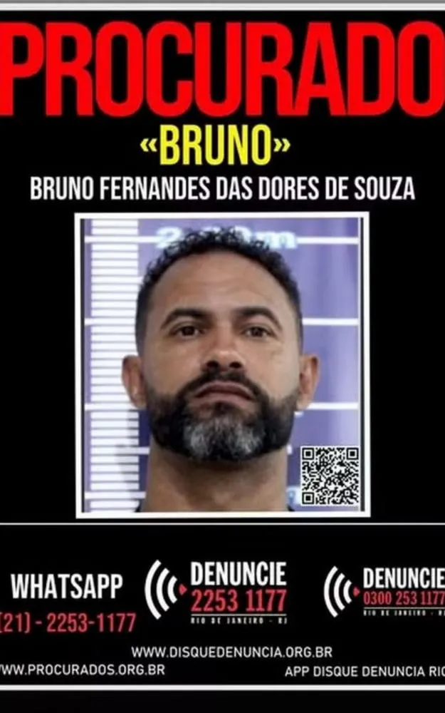 Justiça nega recurso e goleiro Bruno segue foragido.