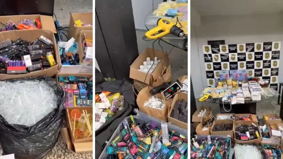 Laboratório de vape de maconha líquida é descoberto durante operação policial em SC.