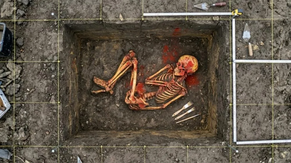 Arqueólogos descobrem tumba intacta de 4.500 anos sob o asfalto de uma nova rodovia na Europa