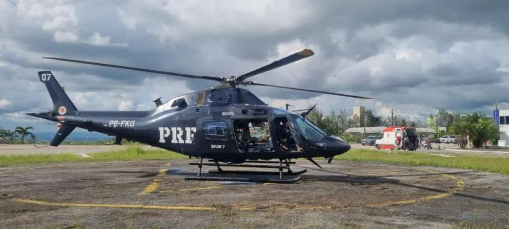 Motociclista com traumatismo craniano é resgatado de helicóptero após acidente na BR-232