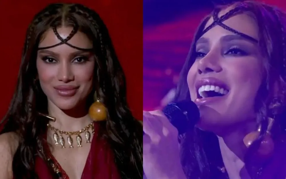 Anitta apresenta músicas novas no 'Domingão com Huck' e relembra viagens com famosos