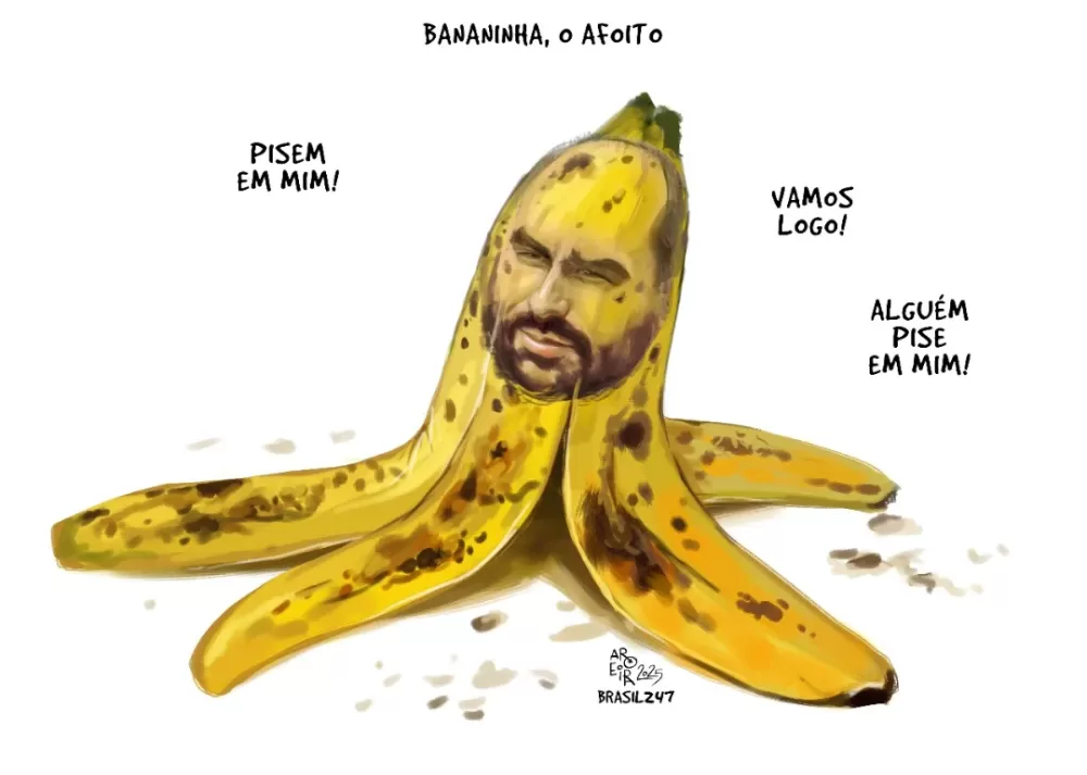 Charge do Aroeira - Uma sátira pedindo bananinha o Afoito.