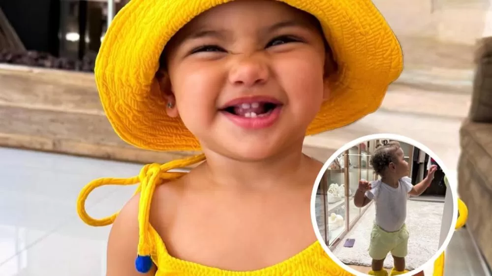 Neymar diverte seguidores ao compartilhar Mavie calçada com seu tênis.