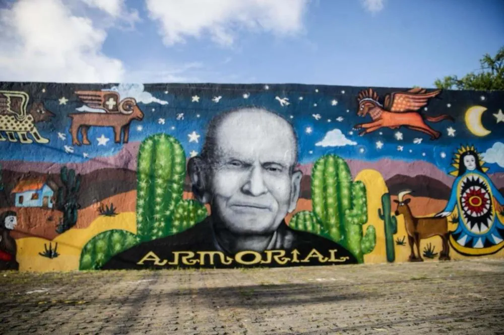 Compaz na Zona Oeste do Recife recebe mural com imagem de Ariano Suassuna