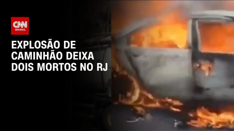  Explosão de caminhão de combustível deixa dois mortos na Dutra no RJ