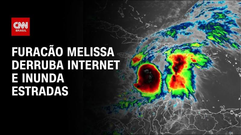  Furacão Melissa derruba internet e inunda estradas na Jamaica