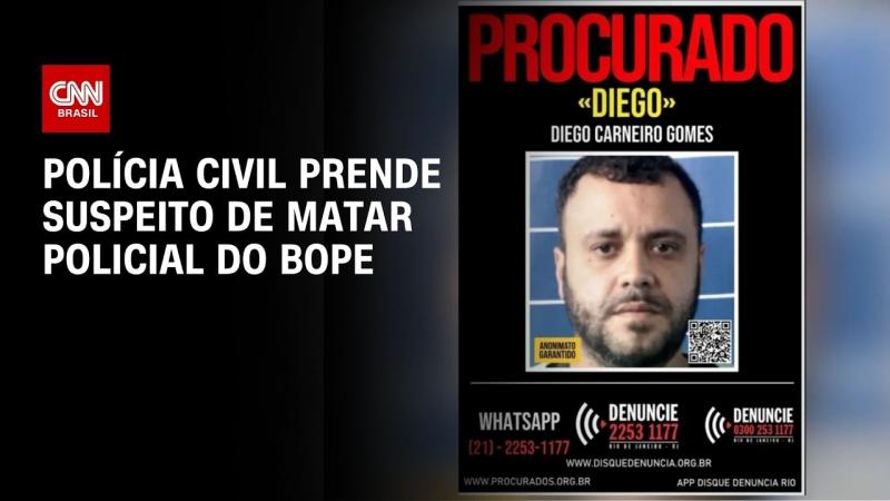 Polícia Civil prende suspeito de matar policial do Bope no RJ após 9 meses