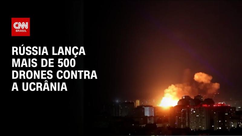 Rússia lança 597 drones e 26 mísseis contra a Ucrânia, diz Zelensky