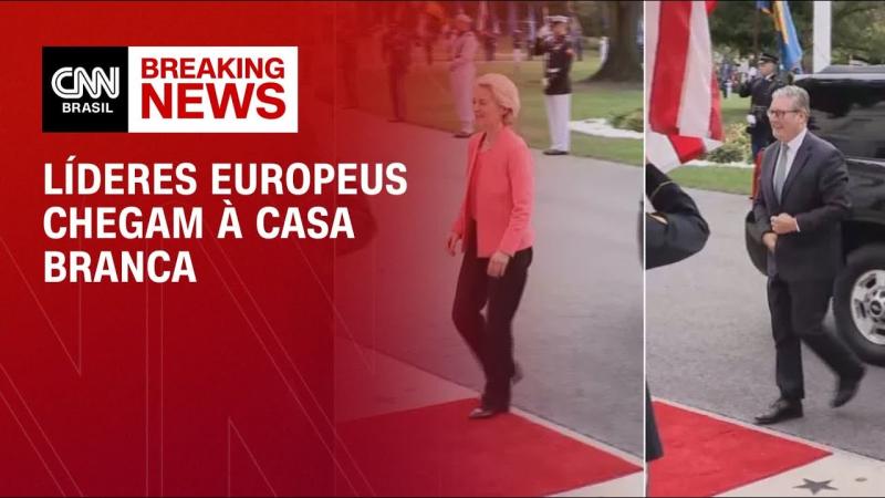 Líderes europeus chegam à Casa Branca para reunião com Trump e Zelensky
