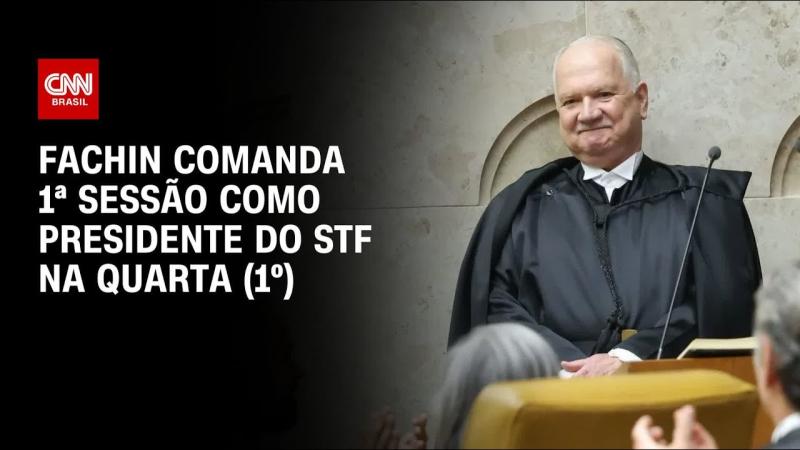 Fachin comanda primeira sessão como presidente do STF na próxima quarta (1º) 