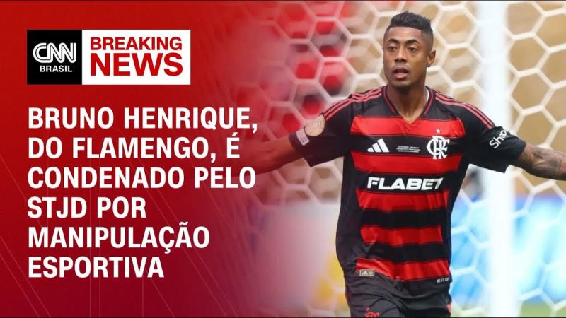Bruno Henrique, do Flamengo, é condenado pelo STJD por 12 jogos de suspensão