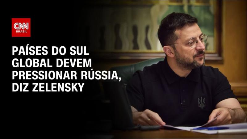 Zelensky diz que Sul Global deve pressionar Rússia pela paz na Ucrânia