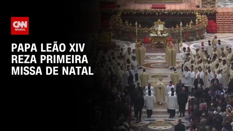 Papa Leão XIV reza primeira missa de Natal no Vaticano