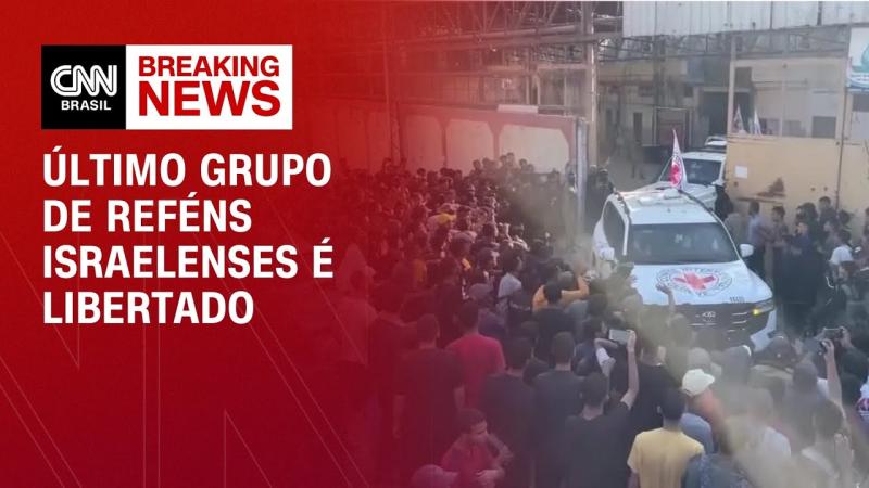 Últimos 13 reféns israelenses são entregues pelo Hamas para a Cruz Vermelha