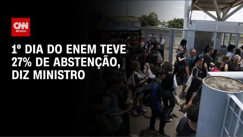  Enem 2025: Primeiro dia teve 27% de abstenção, diz ministro 