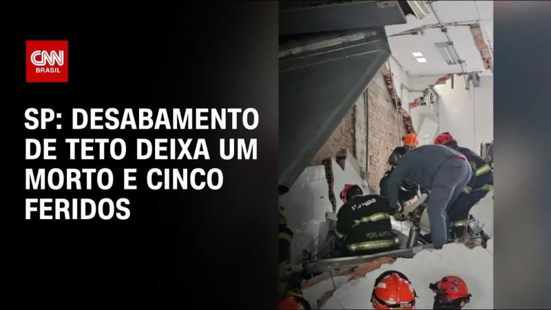Desabamento de teto em restaurante deixa um morto e cinco feridos