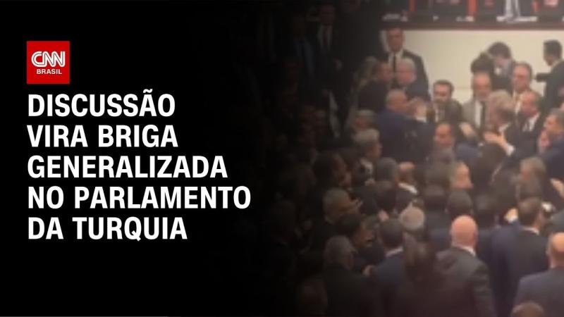 Veja o momento em que briga generalizada acontece no Parlamento da Turquia