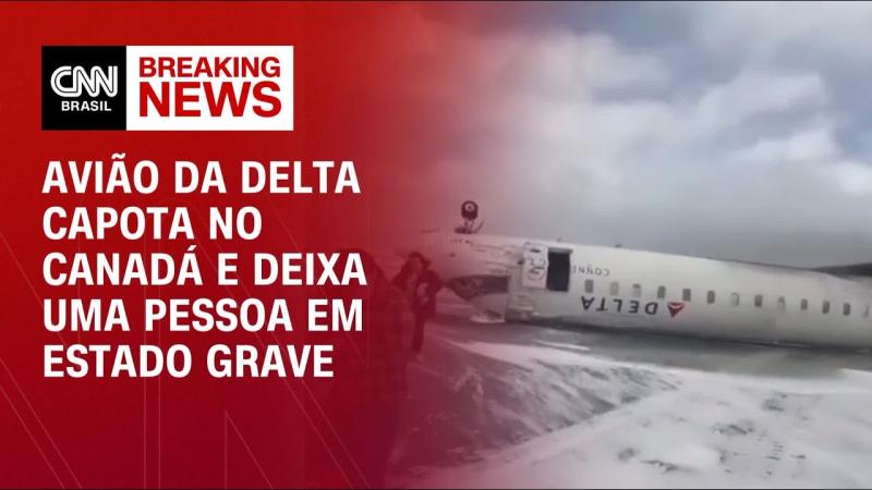 Avião capota no Canadá e deixa uma pessoa em estado grave