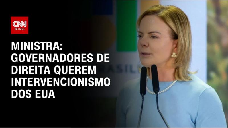 Governadores da direita querem intervencionismo militar dos EUA, diz Gleisi Hoffmann