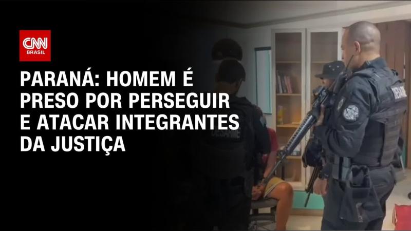  Homem é preso por perseguir e atacar integrantes da Justiça
