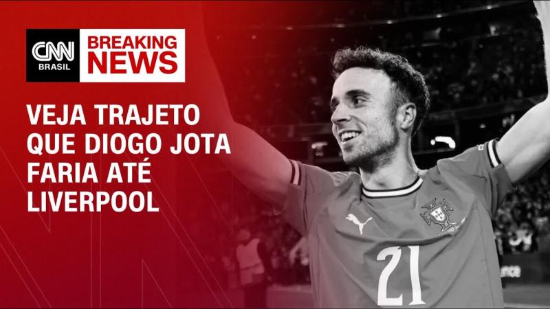Morte Diogo Jota: Veja trajeto que jogador faria até Liverpool