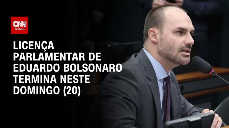 Prazo de licença de mandato de Eduardo Bolsonaro termina neste domingo (20)