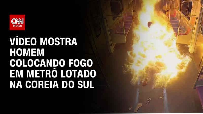 Após divórcio, homem ateia fogo em metrô lotado na Coreia do Sul 