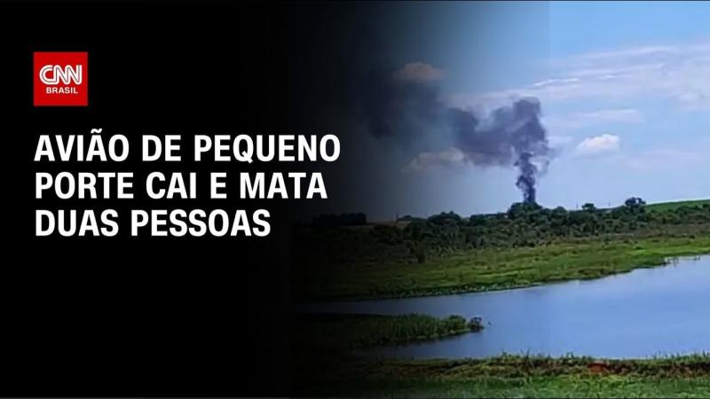 Avião de pequeno porte cai e mata duas pessoas no interior de SP