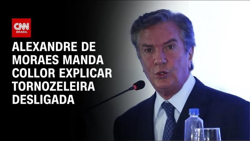 Moraes manda Fernando Collor explicar tornozeleira eletrônica desligada