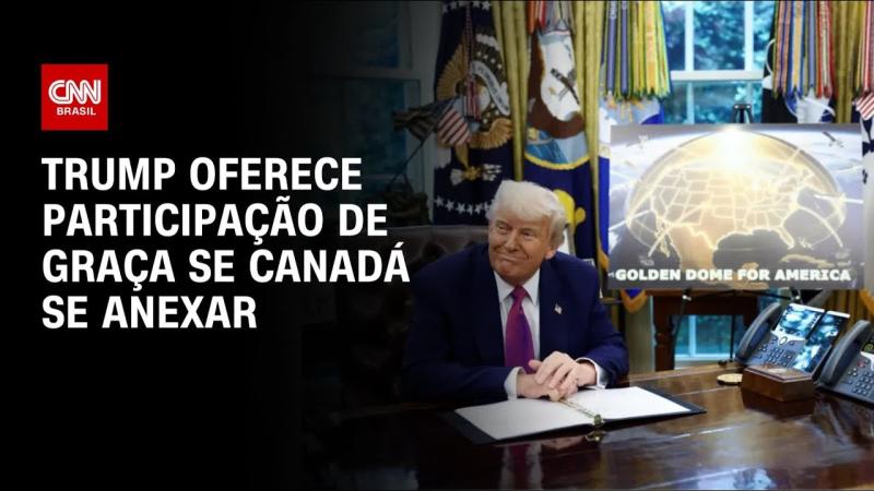 Trump oferece participação de graça no Domo de Ouro se Canadá se anexar