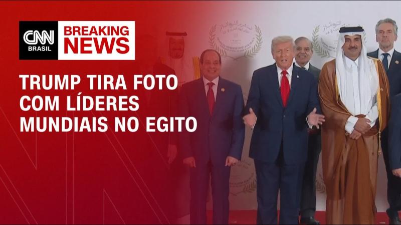 Donald Trump tira foto com líderes mundiais no Egito 