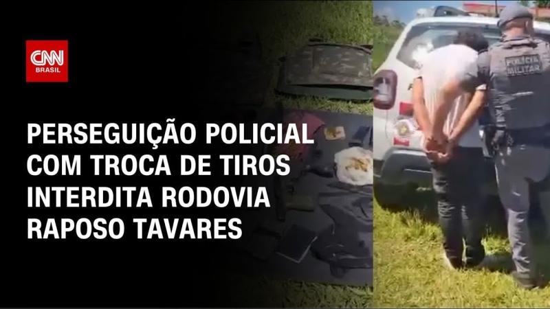 Perseguição policial com troca de tiros interdita rodovia Raposo Tavares