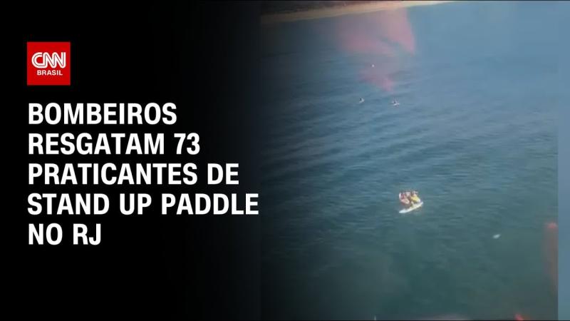 Bombeiros resgatam 73 praticantes de stand up paddle após ventania no RJ