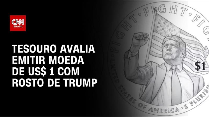 Tesouro avalia moeda de US$ 1 com rosto de Trump para os 250 anos dos EUA