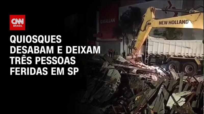 Quiosques desabam e deixam três pessoas feridas na Grande SP 