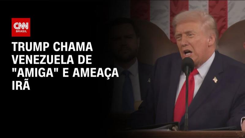  Trump chama Venezuela de “amiga” e ameaça Irã em discurso