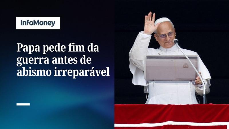 Papa Leão pede o fim da guerra antes que vire um abismo irreparável, durante oração de domingo.