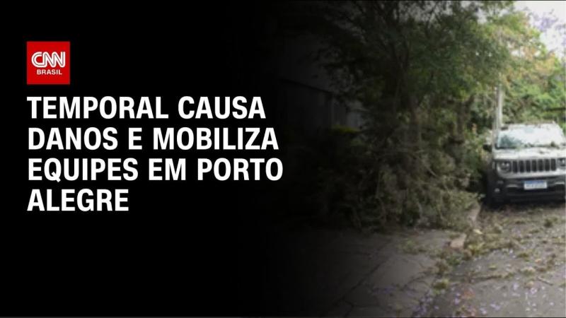 Rajadas de vento de quase 100km/h provoca danos em Porto Alegre