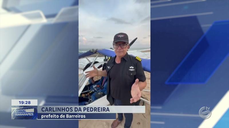 Prefeito de Barreiros faz pouso de emergência em Ipojuca após ultraleve apresentar problemas