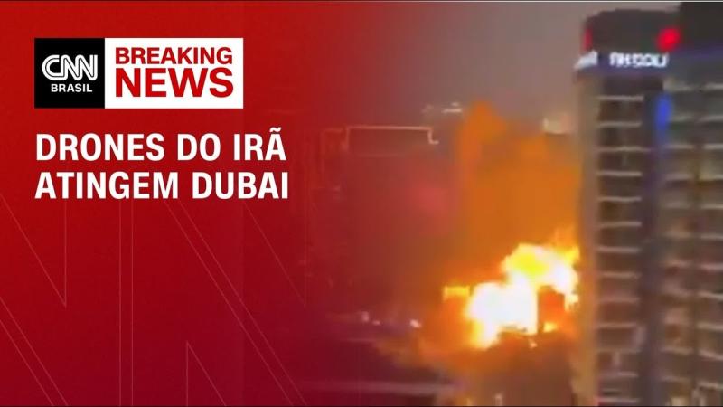  Drones do Irã atingem área próxima a hotel de luxo em Dubai