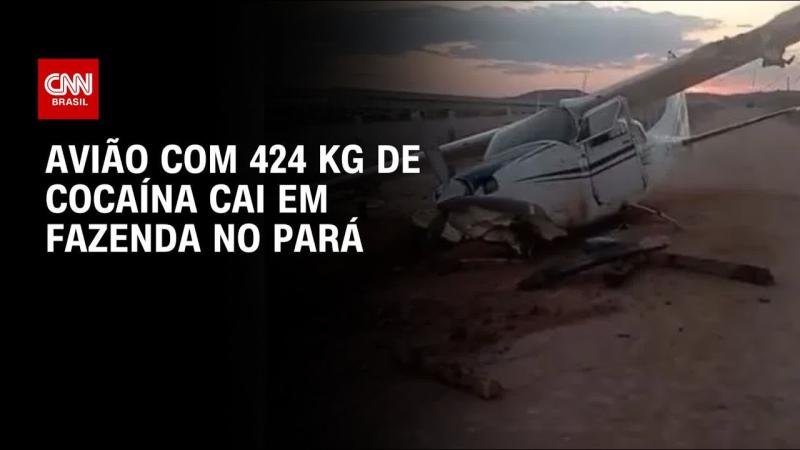  Avião cai com 424 kg de cocaína no Pará