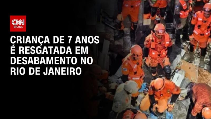 Criança de 7 anos é resgatada em desabamento no RJ; outras oito foram salvas