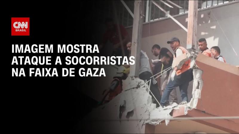 Socorristas são atingidos por bombardeio na Faixa de Gaza