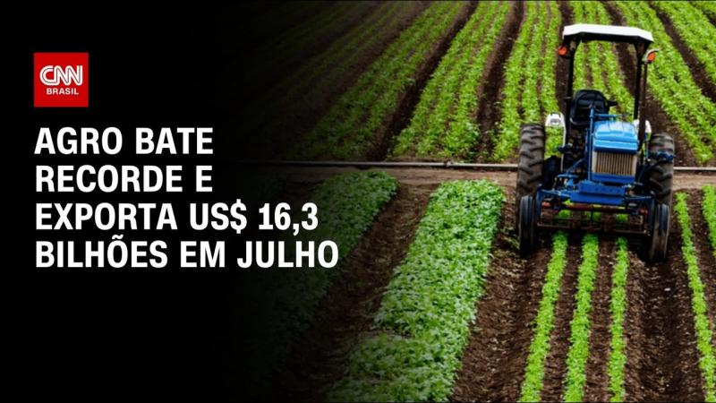 Agro exporta US$ 16,3 bilhões em julho e bate recorde para o mês