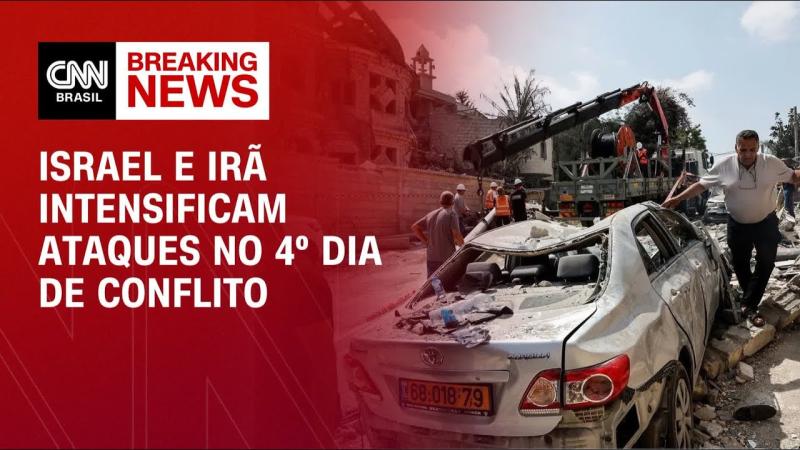 Conflito no Oriente Médio: Israel e Irã ampliam ataques no 4º dia de conflito