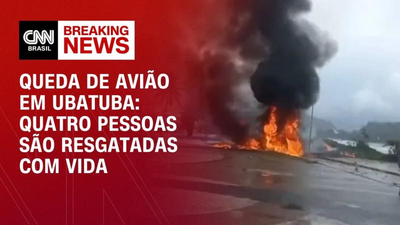 Queda de avião em Ubatuba: quatro pessoas são resgatadas com vid