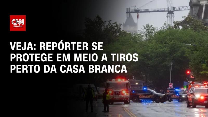  Ataque nos EUA: Repórter se protege em meio a tiros perto da Casa Branca