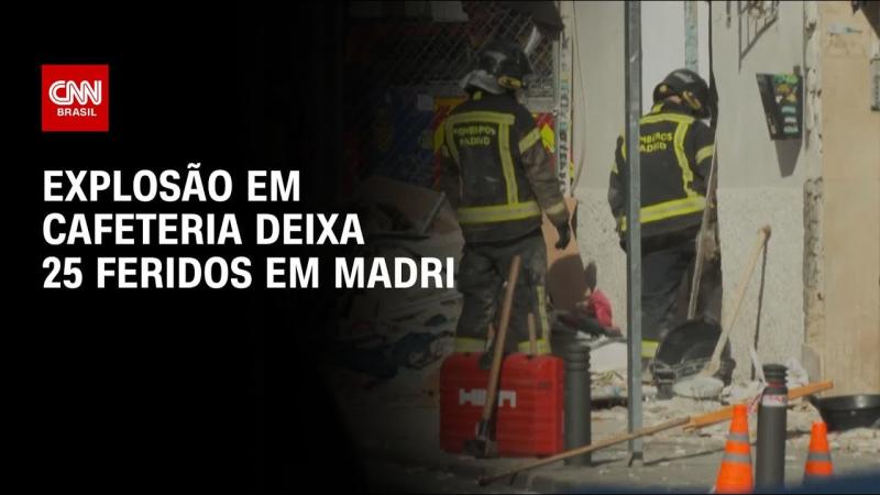 Explosão em cafeteria deixa 25 pessoas feridas em Madri, na Espanha