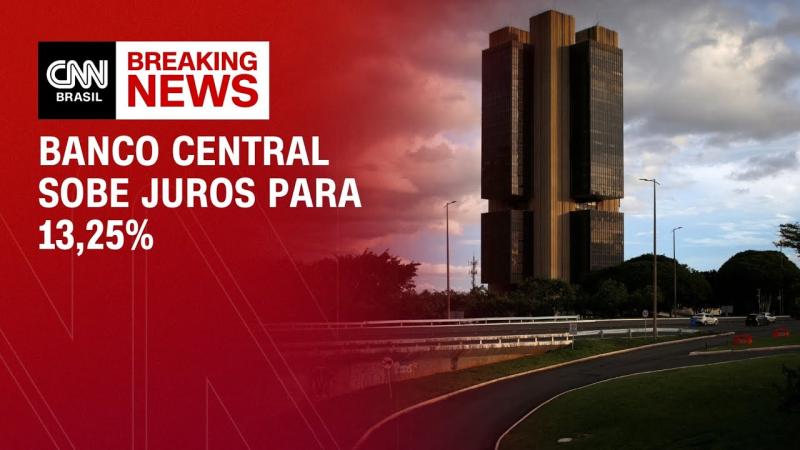Banco Central sobe juros para 13,25%