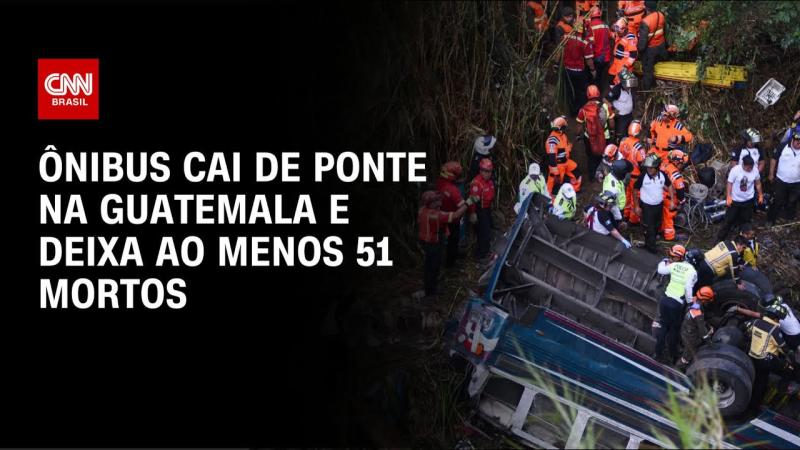 Ônibus cai de ponte na Guatemala e deixa ao menos 51 mortos